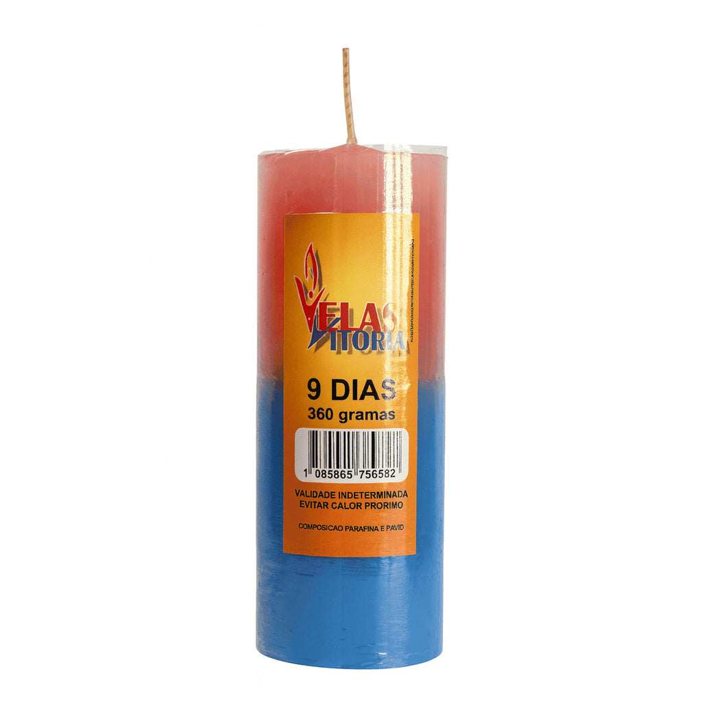 VELA DE 9 DIAS 360 GR - BICOLOR