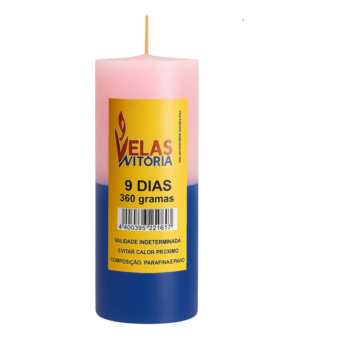 VELA DE 9 DIAS 360 GR - BICOLOR