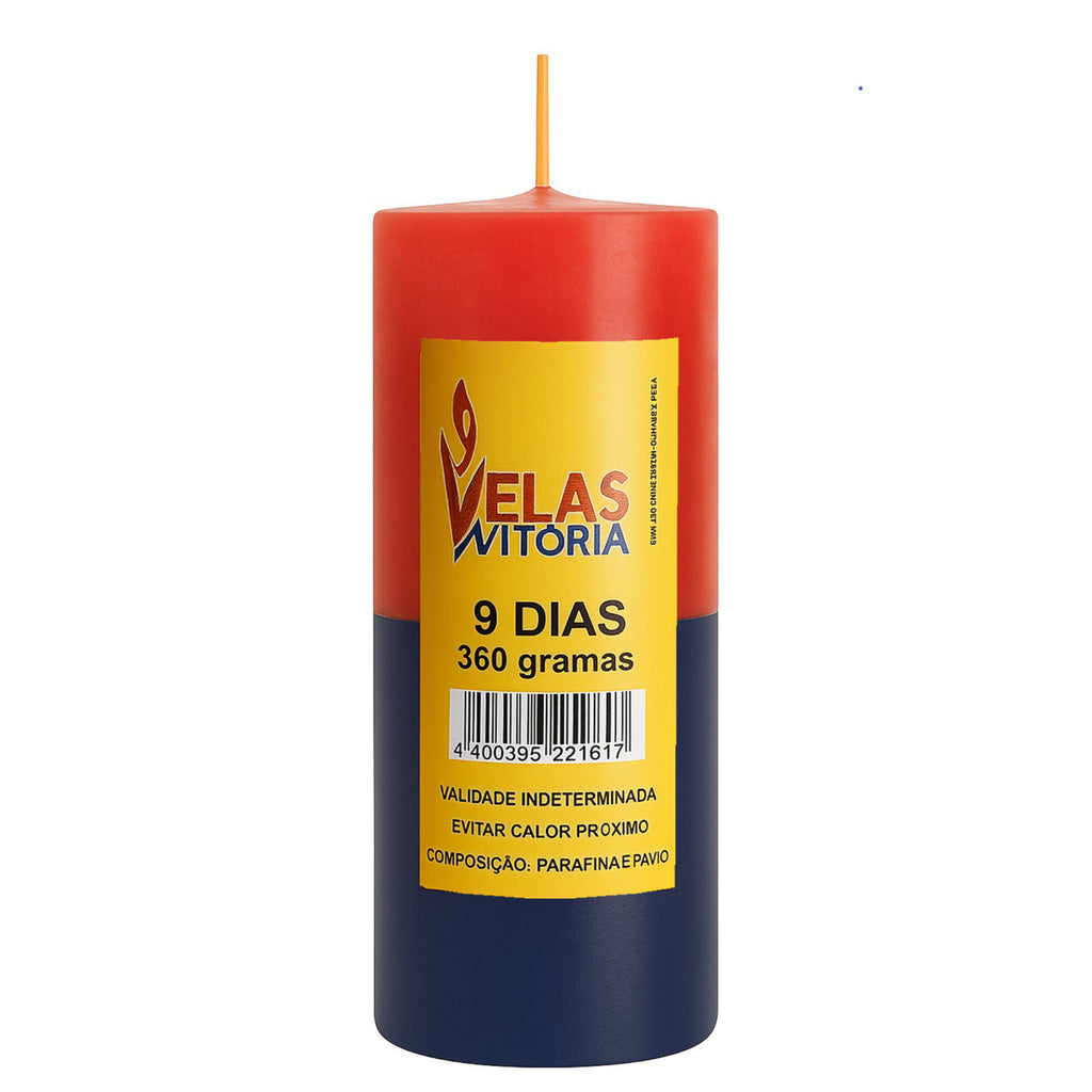 VELA DE 9 DIAS 360 GR - BICOLOR