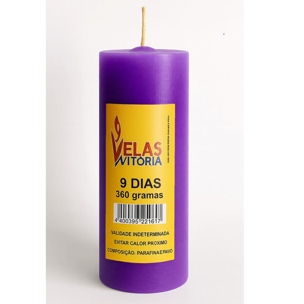 VELA DE 9 DIAS 360 GR - COLORIDAS